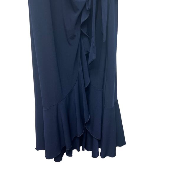 Kiyonna Womens True Wrap Dress 14/16 Midi Stretch Ruffle Hem Party Event Evening - Picture 6 of 14